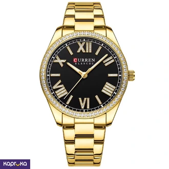 Curren Ladies Wrist Watch With Modern Black Dial Stainless Steel