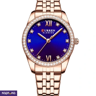 Curren Ladies Wrist Watch With Modern Blue Dial Stainless Steel