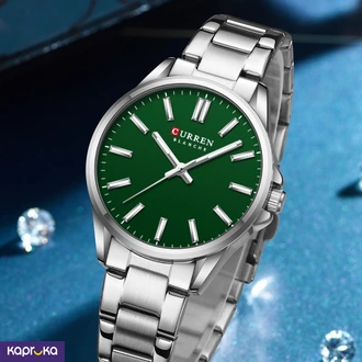 Curren Ladies Wrist Watch With Modern Green Dial Stainless Steel