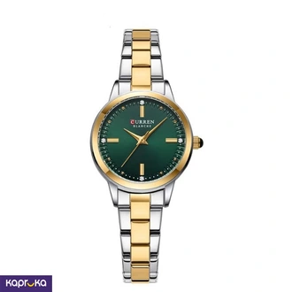 Curren Ladies Wrist Watch With Modern Green Dial Stainless Steel