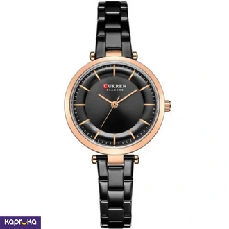 Curren Ladies Wrist Watch With Modern Black Dial Stainless Steel
