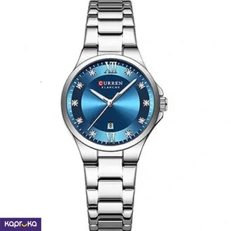 Curren Ladies Wrist Watch With Modern Blue Dial Stainless Steel