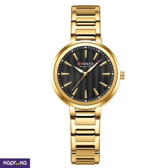 Curren Ladies Wrist Watch With Modern Black Dial Stainless Steel
