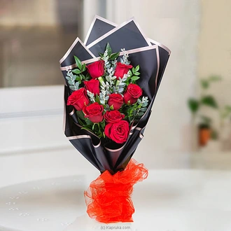 `love Me Tender ` Nine Red Rose Bouquet ( Red Rose Bouquet