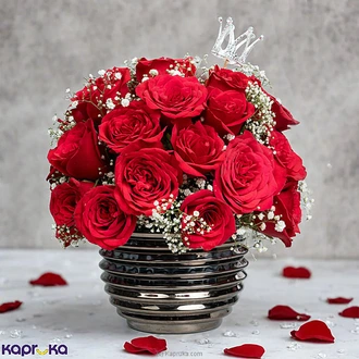 Rose Elegance Display Vase With 30 Red Roses