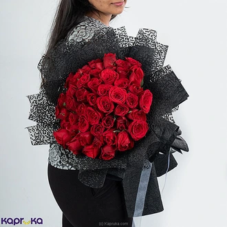Fifty Shades Of Red Bouquet With 50 Red Roses