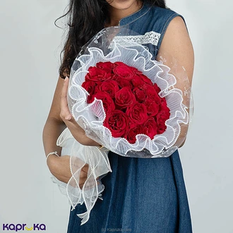 Elegant 20 Red Roses Bouquet Wrapped In Love